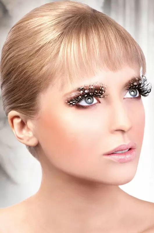 Ресницы перьевые Baci Дрофа – коричневый с белым