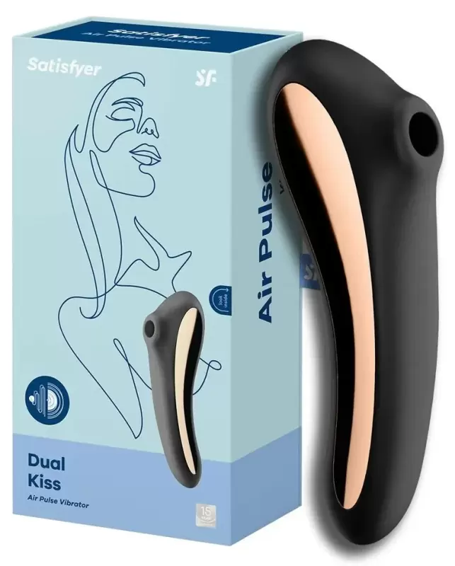 Вакуумно-волновой вибратор Dual Kiss (черный)