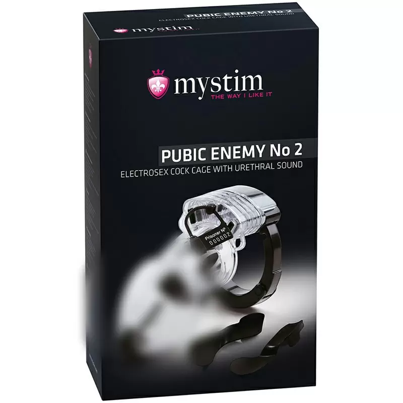 Пояс верности на пенис Pubic Enemy No 2 с электростимуляцией – прозрачный/черный