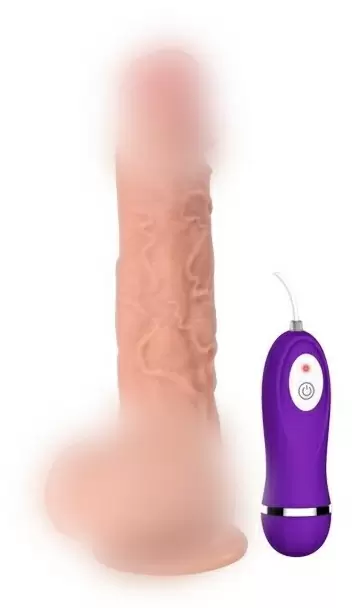 Реалистичный фаллоимитатор Real Dual Layer с вибрацией 23 см - телесный