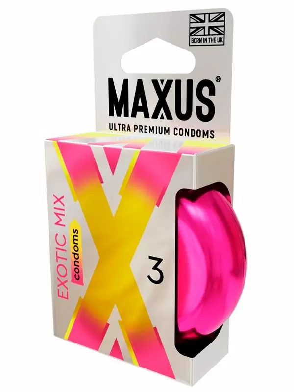 Гладкие презервативы MAXUS Exotic Mix, ароматизированные, 18 см, 3 шт