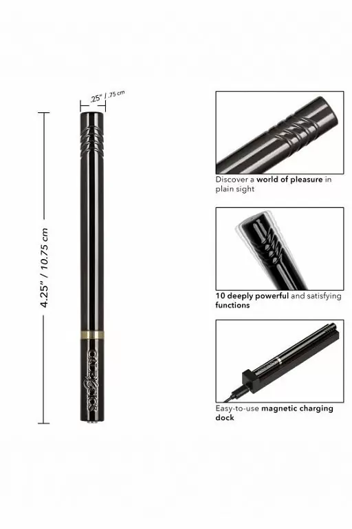 Ультратонкий вибратор Hidden Pleasures (Черный): 10.75 см, 10 режимов вибрации, АБС/металл