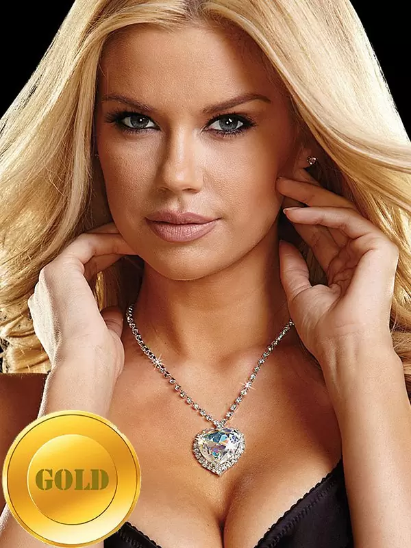 Цепочка с сердцем Ann Devine - Titanic Heart Necklace с большим кристаллом – золотой