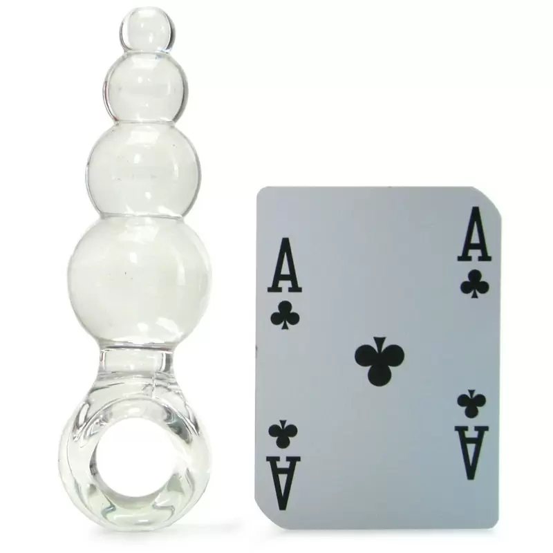 Анальная пробка с кольцом Jolie Ripples Large – прозрачная