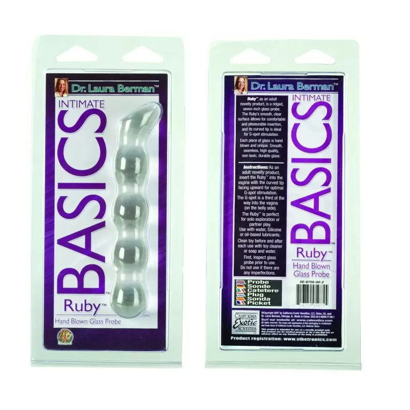 Стимулятор из стекла Dr. Laura Berman Ruby Glass Probe – прозрачный