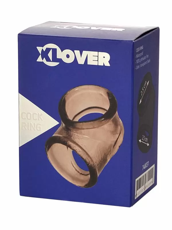 Эрекционное кольцо TOYFA XLover с подхватом мошонки – серый