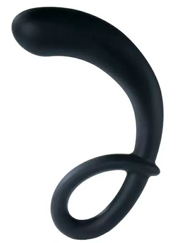 Анальная втулка Mystim Curving Curt, 13 см, силикон, черная