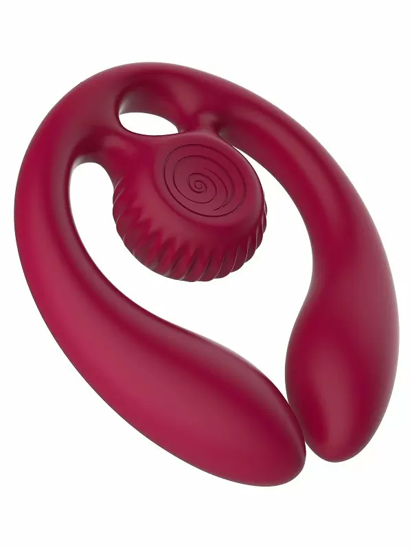 Гибкий вибратор для пар SVibe Snail GIZI Duo, синхронная стимуляция, пульт ДУ, бордовый