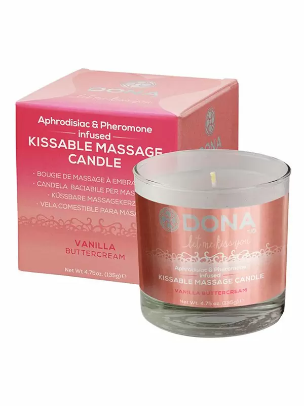 Вкусовая массажная свеча Dona Let Me Kiss You Vanilla Buttercream – ванильный, 135 г