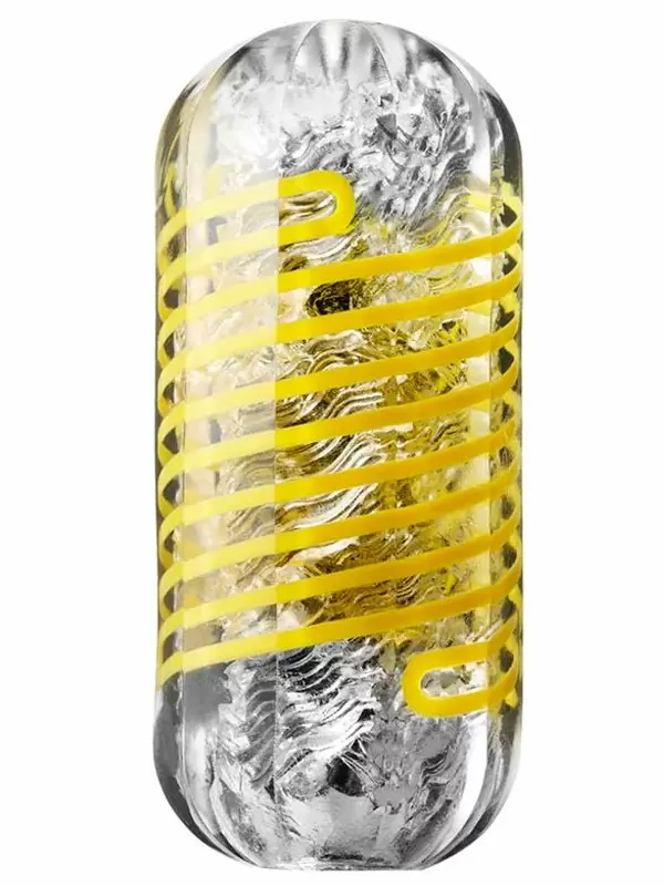 Нереалистичный мастурбатор Tenga Spinner DX 02 BUMPS, 13 см, ТПЭ, желтый
