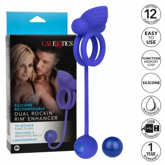 Двойное эрекционное кольцо Silicone Rechargeable Dual Rockin' Rim Enhancer