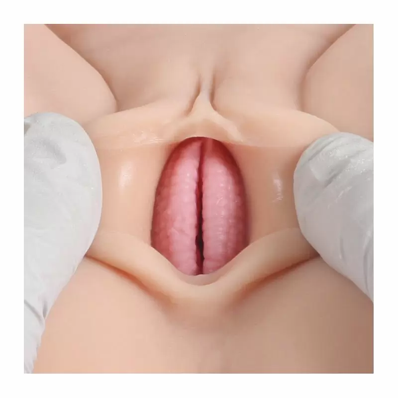 Реалистичная мини кукла-мастурбатор Victoria с двумя отверстиями – телесный