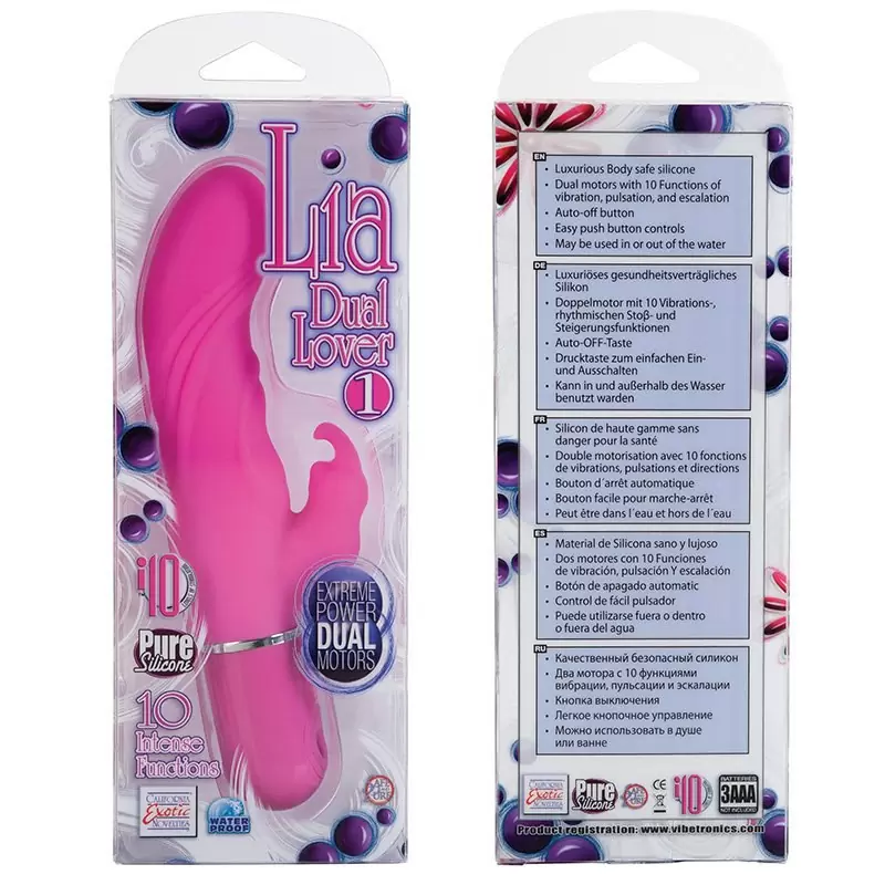 Вибромассажер Lia Dual Lover 1 со стимуляцией клитора – розовый