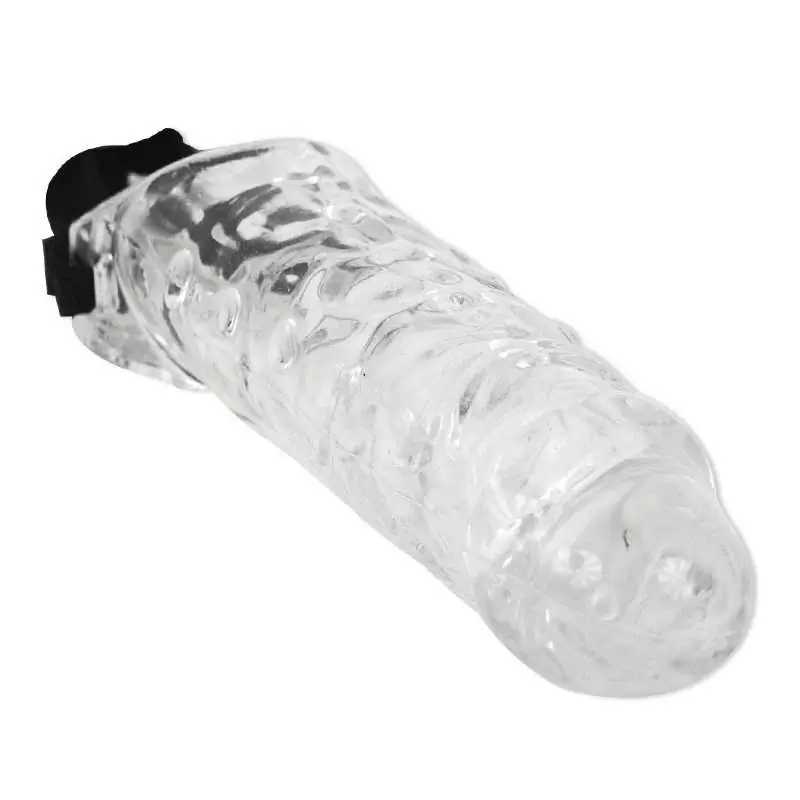 Насадка-страпон с ремешком Extension - прозрачный