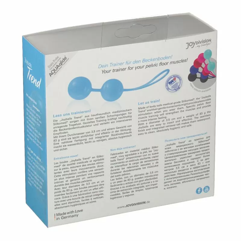 Вагинальные шарики Joyballs Trend со смещенным центром тяжести – голубой