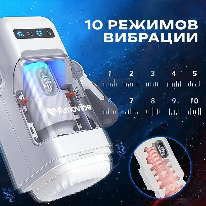 Инновационный робот-мастурбатор Game Cup, белый, Amovibe