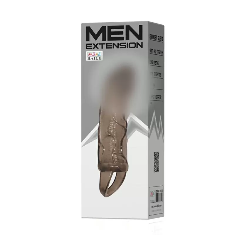 Насадка-реалистик для увеличения пениса Men Extension с подхватыванием мошонки – черный