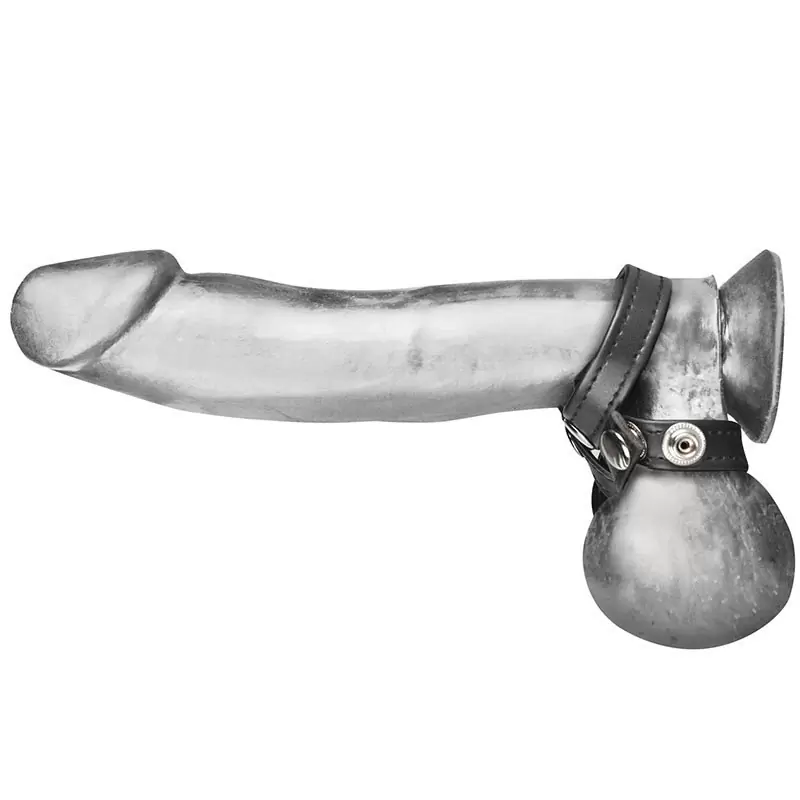 Разделитель мошонки из искусственной кожи на клепках 8 Style Ball Divider – черный