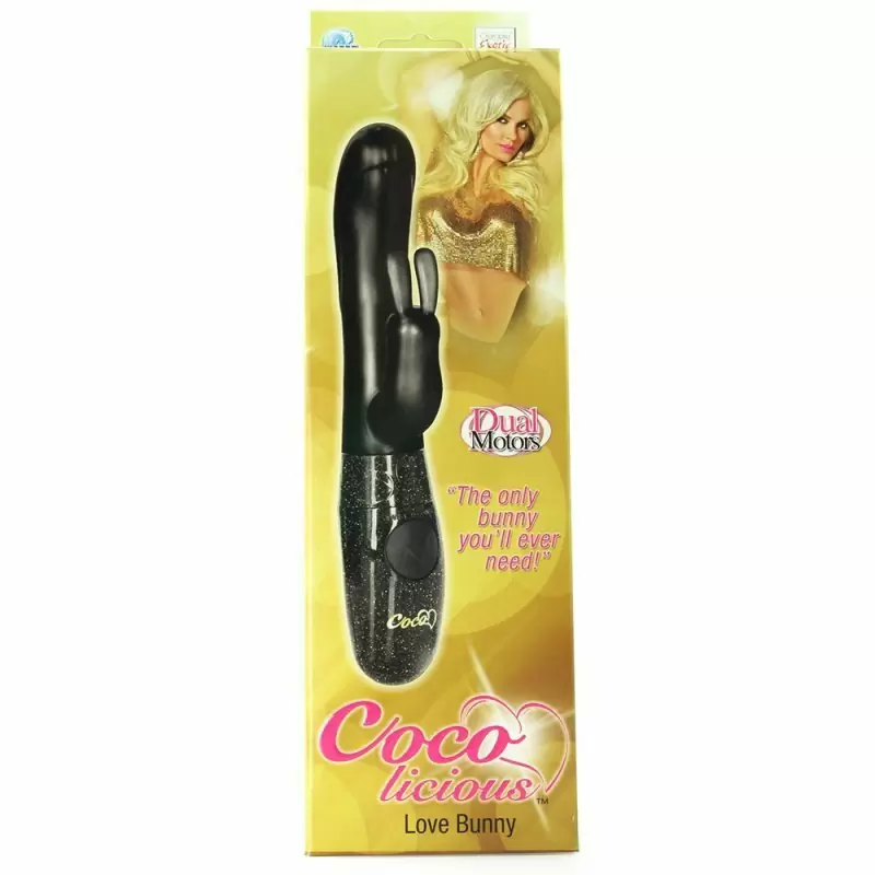 Элегантный вибратор-кролик Coco Licious Love Bunny, с двумя моторами, 21 см, черный