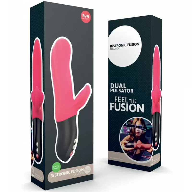 Пульсирующий вибратор-кролик Fun Factory Bi Stronic Fusion 21,5 см, с функцией толчков, красный