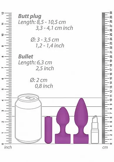 Набор анальных стимуляторов USB-Rechargeable Anal Set фиолетовый