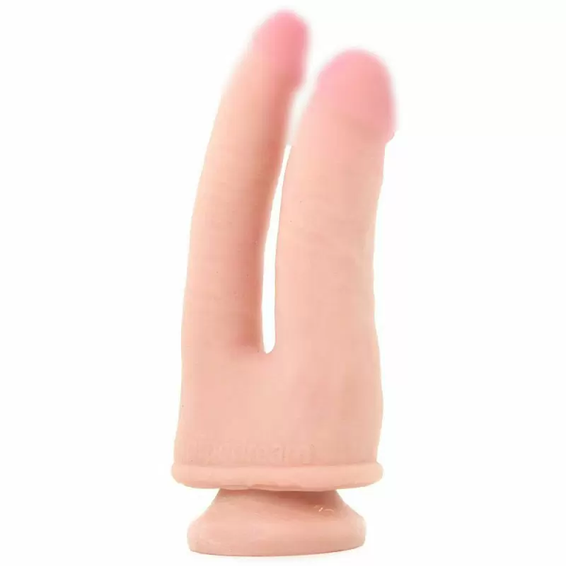 Фаллоимитатор двойного проникновения King Cock Plus Dual Density на присоске – телесный