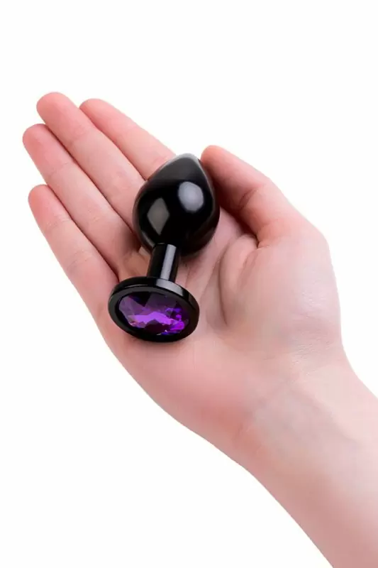 Легкая металлическая анальная пробка TOYFA Metal с кристаллом - в ассортименте