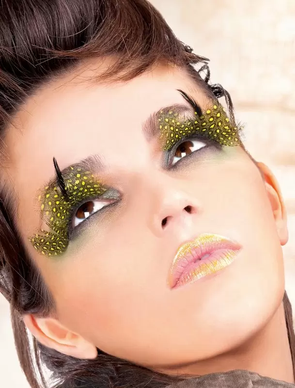 Ресницы перьевые Baci Розелла – желтый с черным