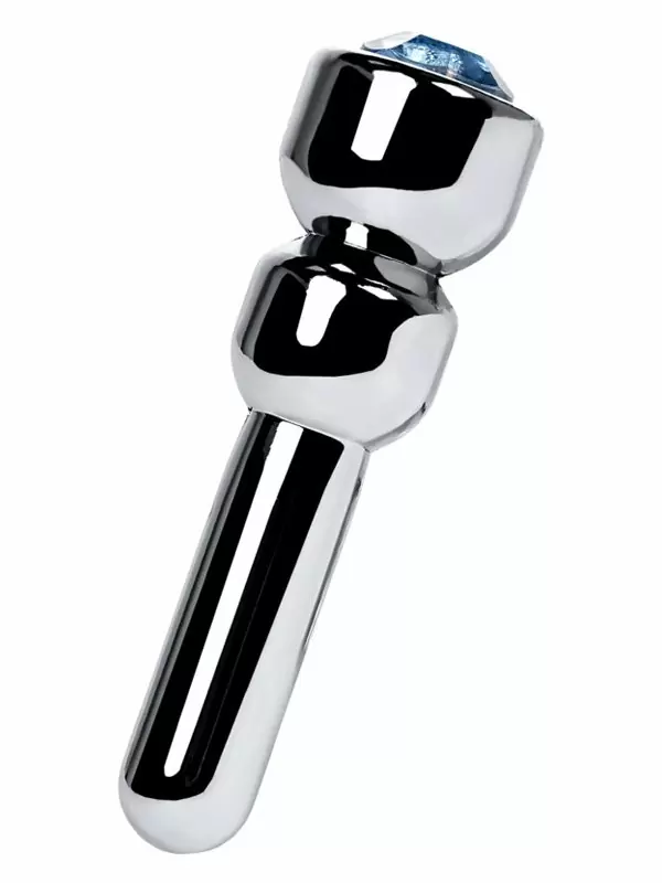 Уретральный плаг со стразом TOYFA Metal малый – серебристый