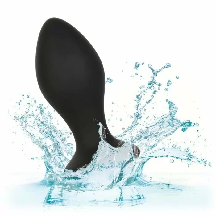 Анальная пробка Power Gem с кристаллом цвета алмаза - черный с серебристым