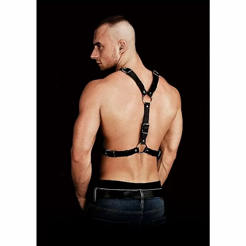 Бондаж на тело из пвх с цепью Harness - Thanos - Black