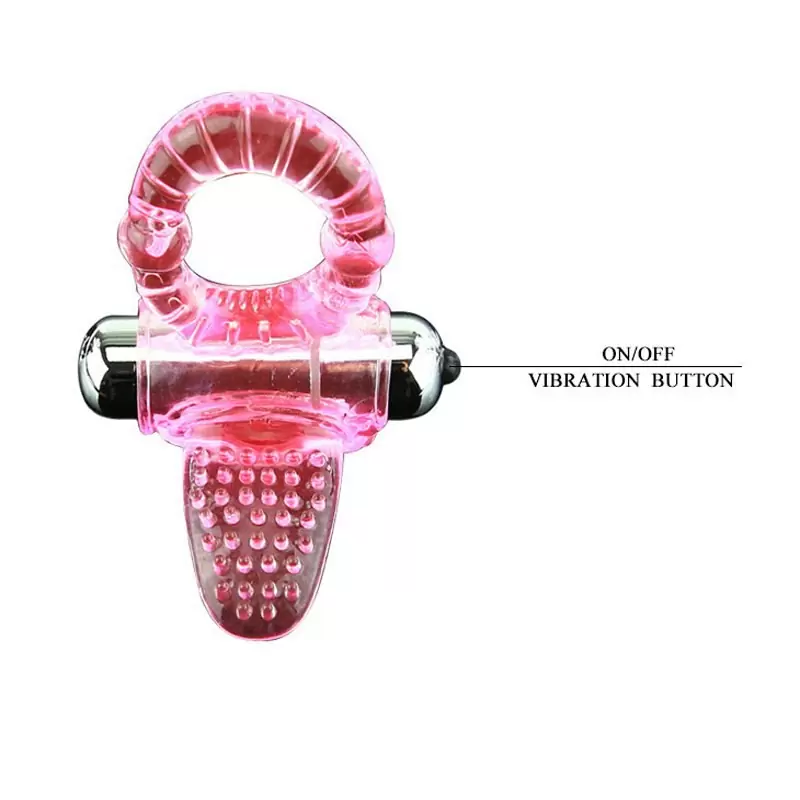 Эрекционное виброкольцо Sweet Vibration Ring с язычком – розовый