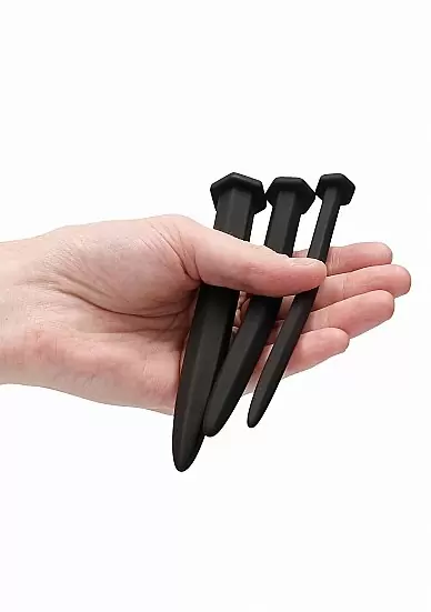 Набор из трех стимуляторов уретры (струн) Silicone Rugged Nail Plug Set 