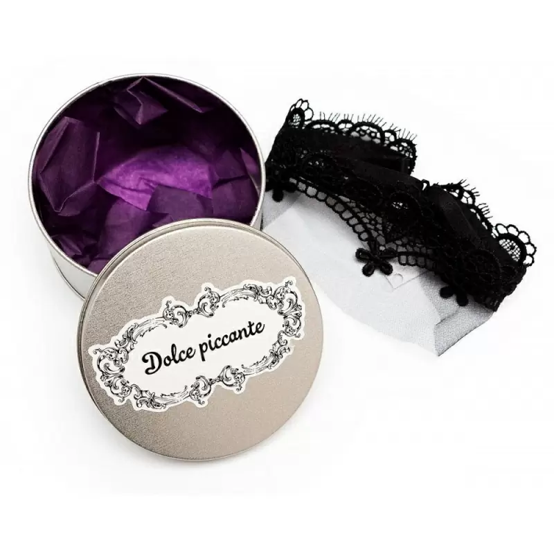 Кружевная маска-диадема ручной работы Dolce Piccante Bello fiore - черный