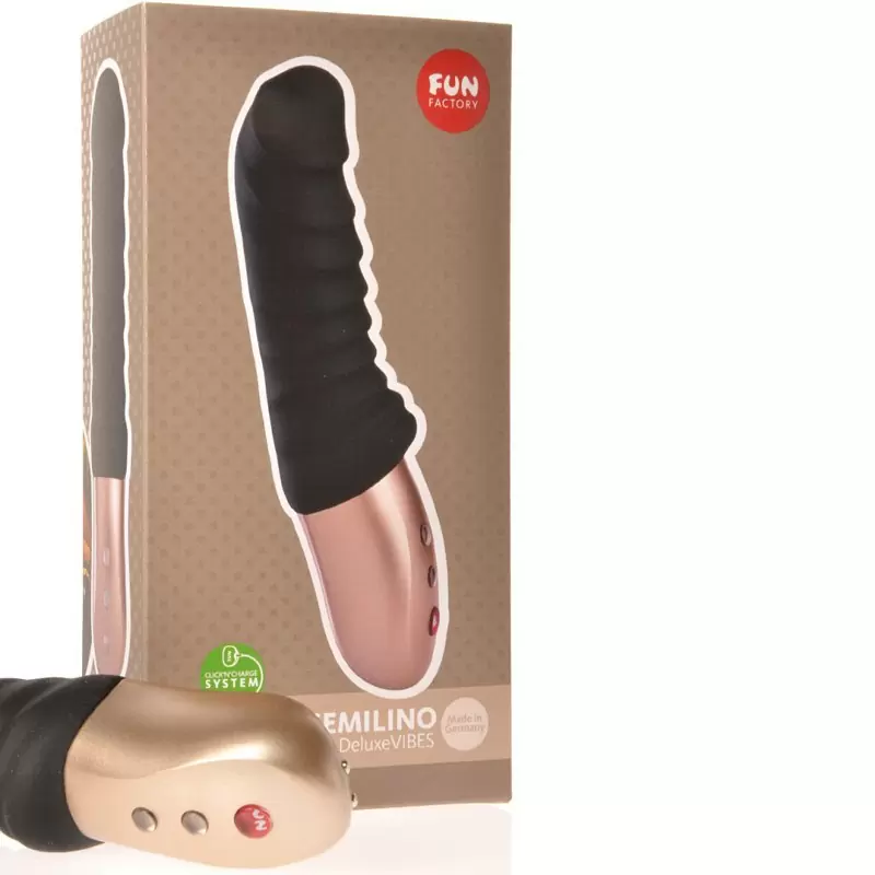 Фактурный вибратор Fun Factory Semilino, 17,5 см, силикон, черный