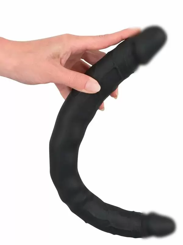 Реалистичный фаллоимитатор Double Dong Black, двусторонний, 40 см, силикон, черный