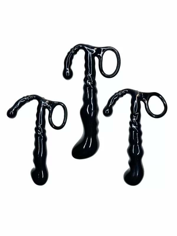 Черный набор анальных стимуляторов. OnOna