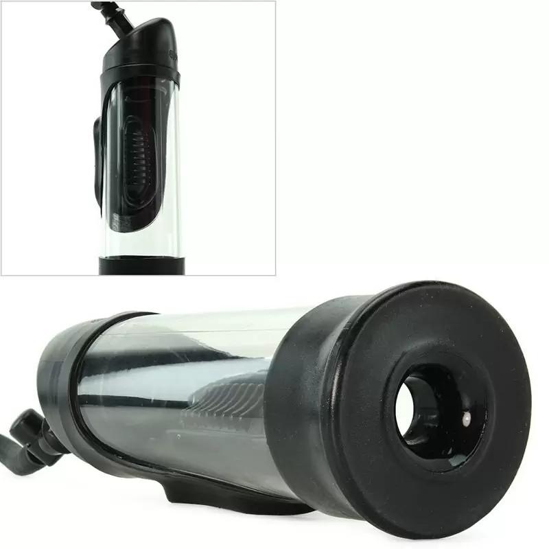 Мужская вакуумная помпа Perfect Touch с вибрацией - прозрачная