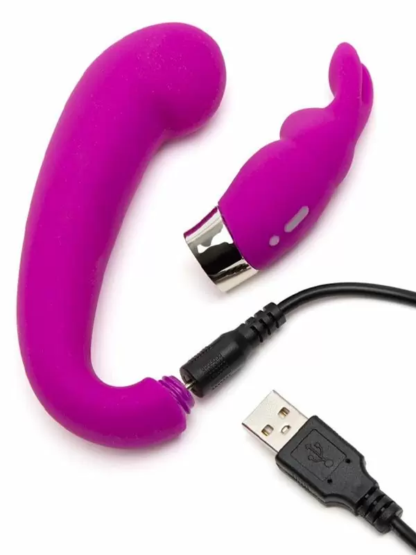 Компактный вибратор-кролик Happy Rabbit, 12 см, силикон, фиолетовый