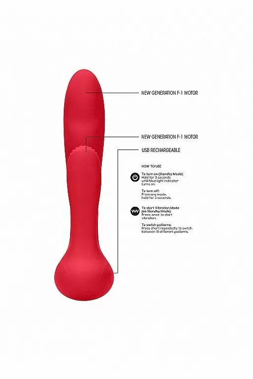 Вибрмассажер кролик Flair (красный)