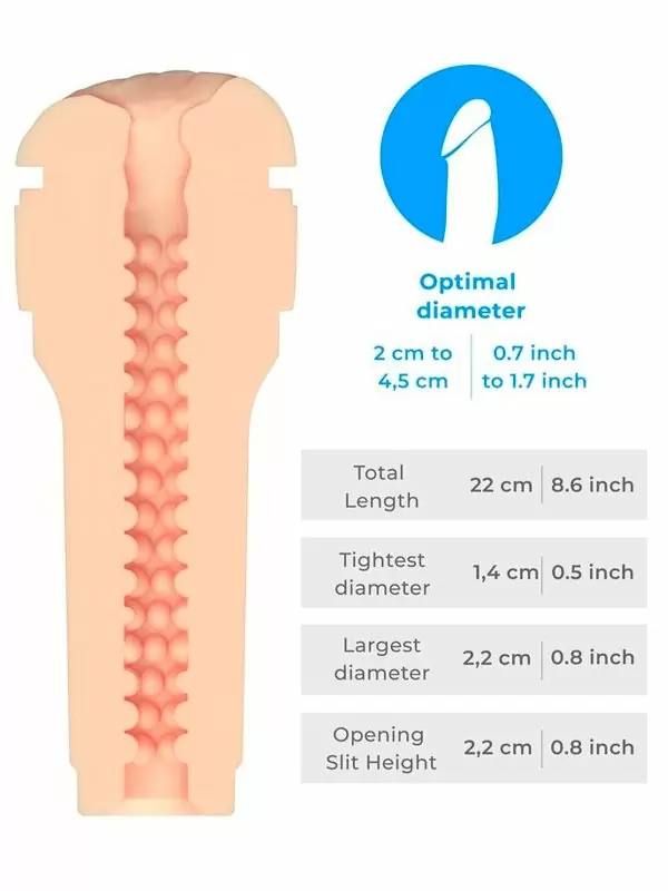 Реалистичный мастурбатор Kiiroo Feel Stroker, вагина, 22,4 см, ТПЭ, телесный
