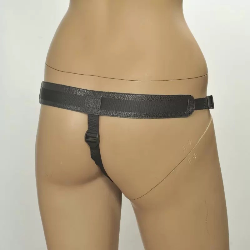 Страпон-трусики Kanikule Anatomic Thong O-ring кожаные – черный