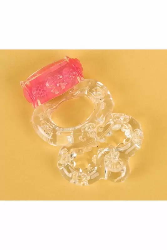 Эрекционное виброкольцо TOYFA с петлей для мошонки - прозрачный