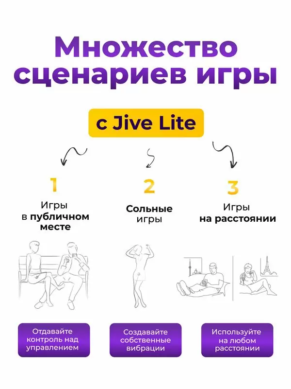 Интерактивное виброяйцо We-Vibe Jive Lite, управление через приложение, 10,2 см, фиолетовый