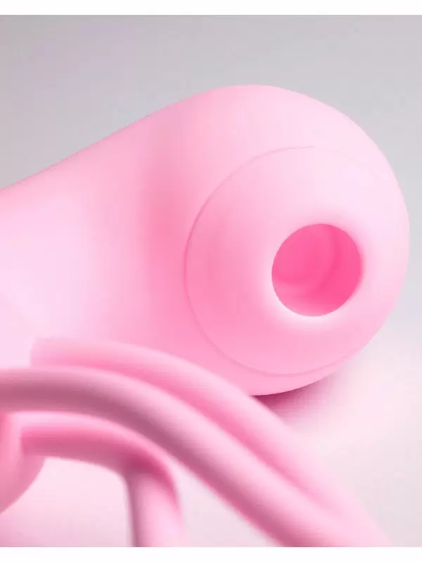 Вакуумный стимулятор клитора Youvic с вагинальными виброшариками, 16 см, 20 режимов, розовый