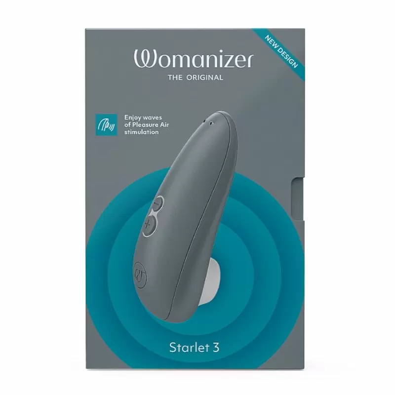 Вакуумный стимулятор клитора Womanizer Starlet 3, технология Pleasure Air, 6 скоростей, серый