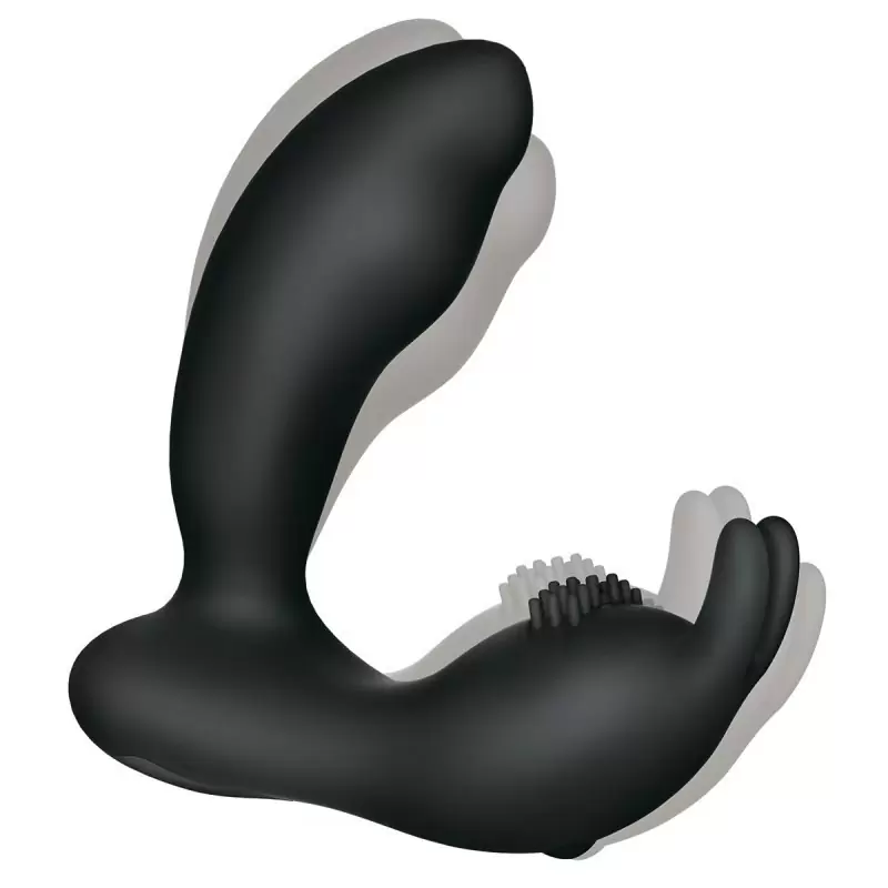 Перезарежаемый стимулятор простаты с вибрацией The Prostate Rabbit - черный
