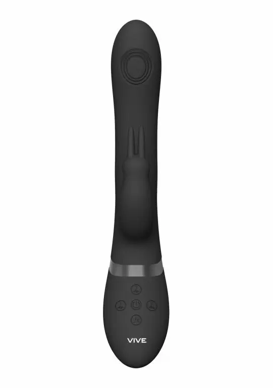 Инновационный вибратор-кролик Rini, 3 мотора, 22,3 см, черный