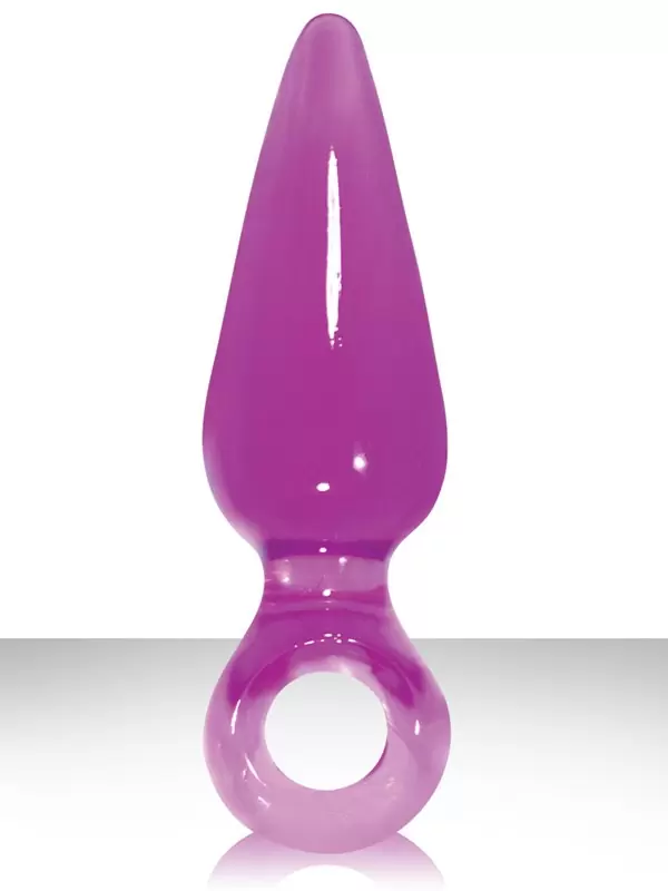 Анальная пробка малая с кольцом Jolie Pleasures - Plum