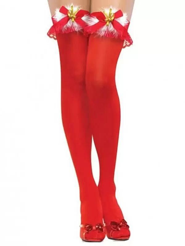 Новогодние чулки с бантами и бубенчиками (Temptlife) – красный